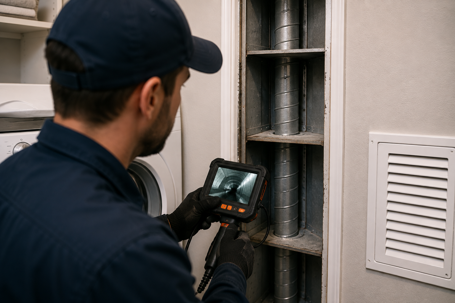 Code compliance and multi-story dryer vent shaft hazard inspection in Friendswood TX