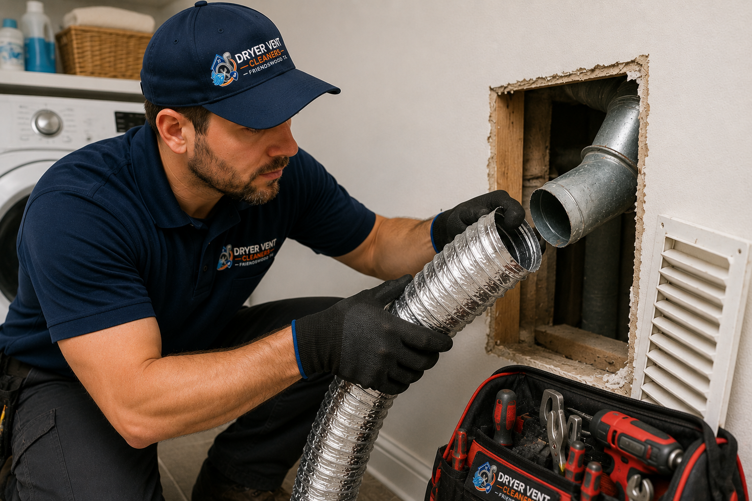 Professional Disconnected and Severed Dryer Duct System Repair in Friendswood TX