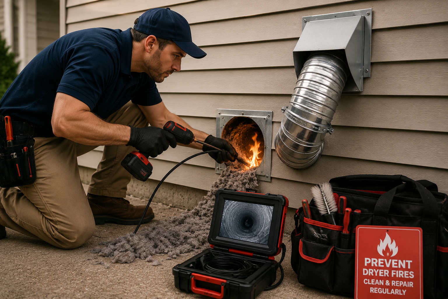 Professional dryer vent repair and fire prevention service in Friendswood TX