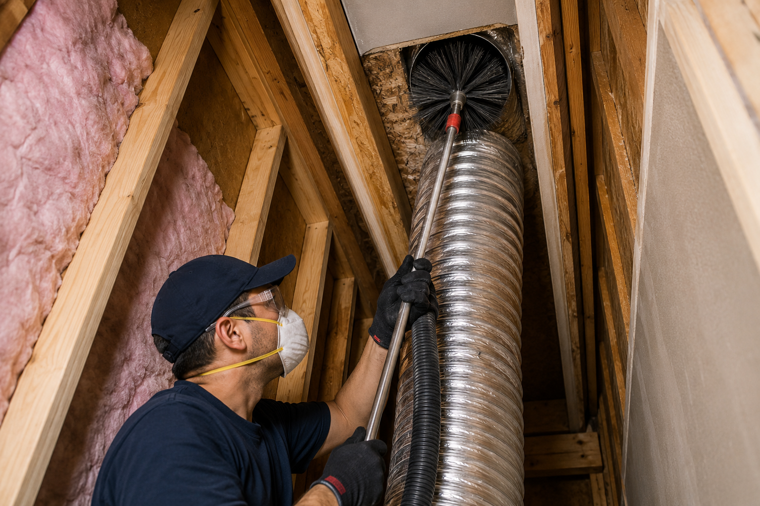 Concealed Vertical Shaft and Attic Dryer Vent Maintenance Friendswood TX